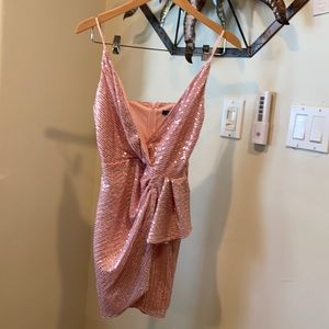 Pink sparkly mini dress
